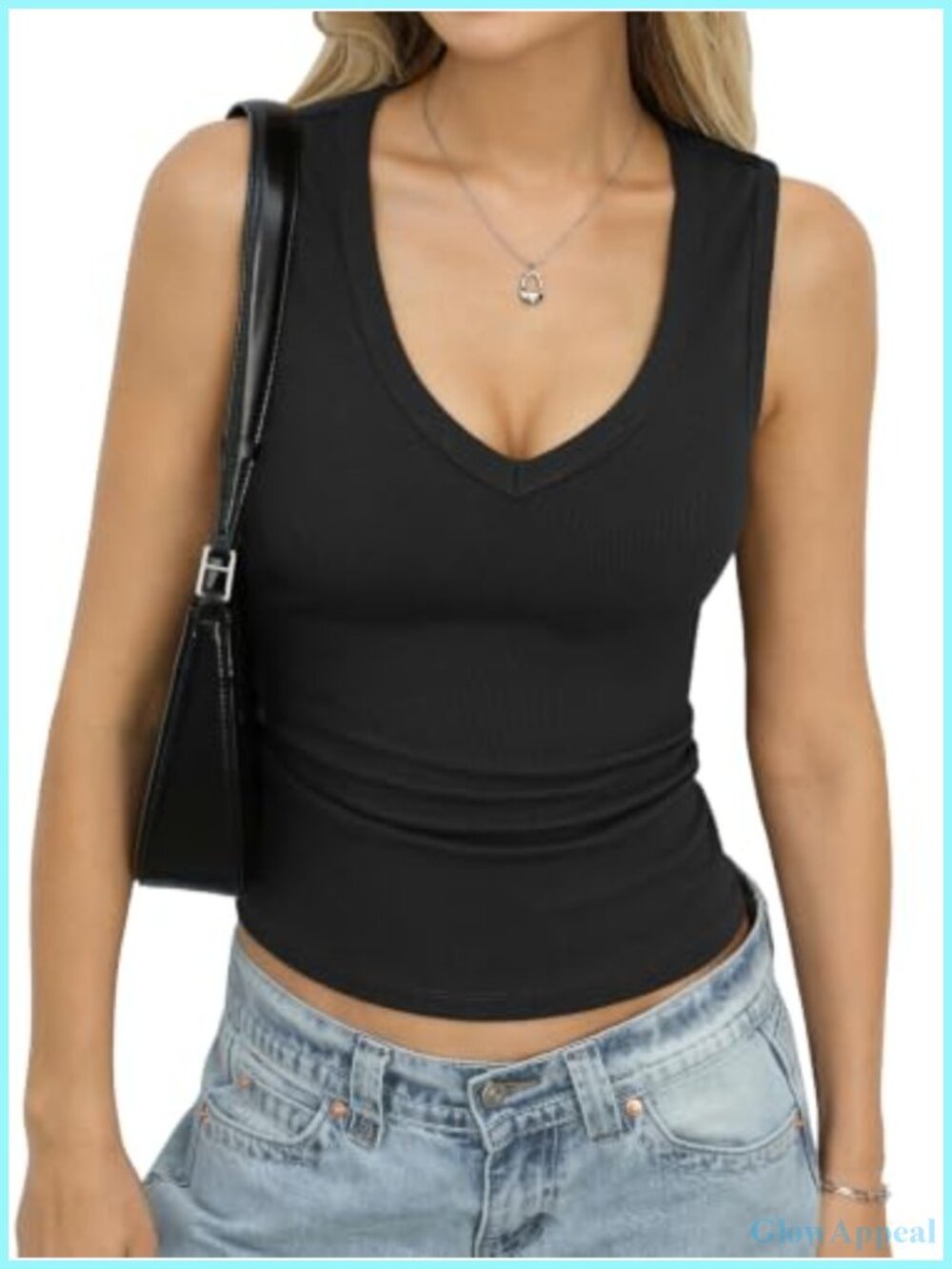 EasyGala Womens Cotton Ribbed Deep V Neck Tank Top Sleeveless Basic Shirt
